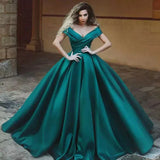 Sexy Boat Neck Satin Wedding Bridesmaid Maxi Dress
