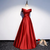 Sexy Boat Neck Satin Wedding Bridesmaid Maxi Dress