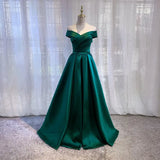 Sexy Boat Neck Satin Wedding Bridesmaid Maxi Dress
