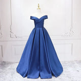 Sexy Boat Neck Satin Wedding Bridesmaid Maxi Dress