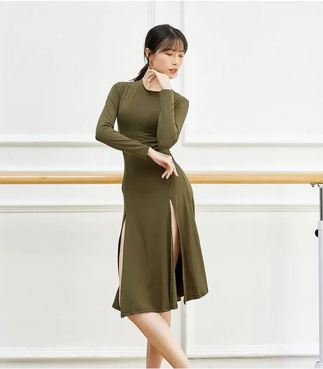 Sexy Hem Slit Design Dance Dress For Women