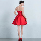 Sexy Strapless Wedding Bridesmaid Party Dress Elegant Prom