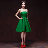 Sexy Strapless Wedding Bridesmaid Party Dress Elegant Prom