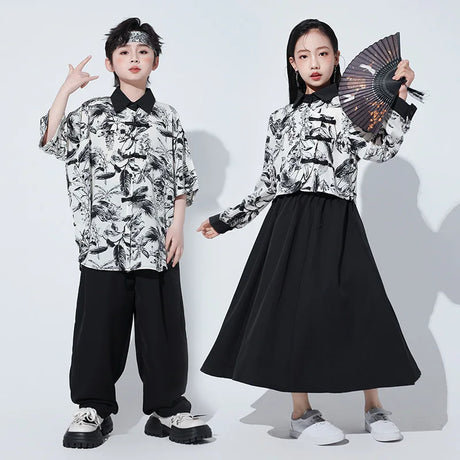 Hip Hop Boys Chinese Style Shirt Baggy Pants