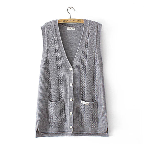 Autumn Winter Sweater Vest Women Clothing Argyle Twist