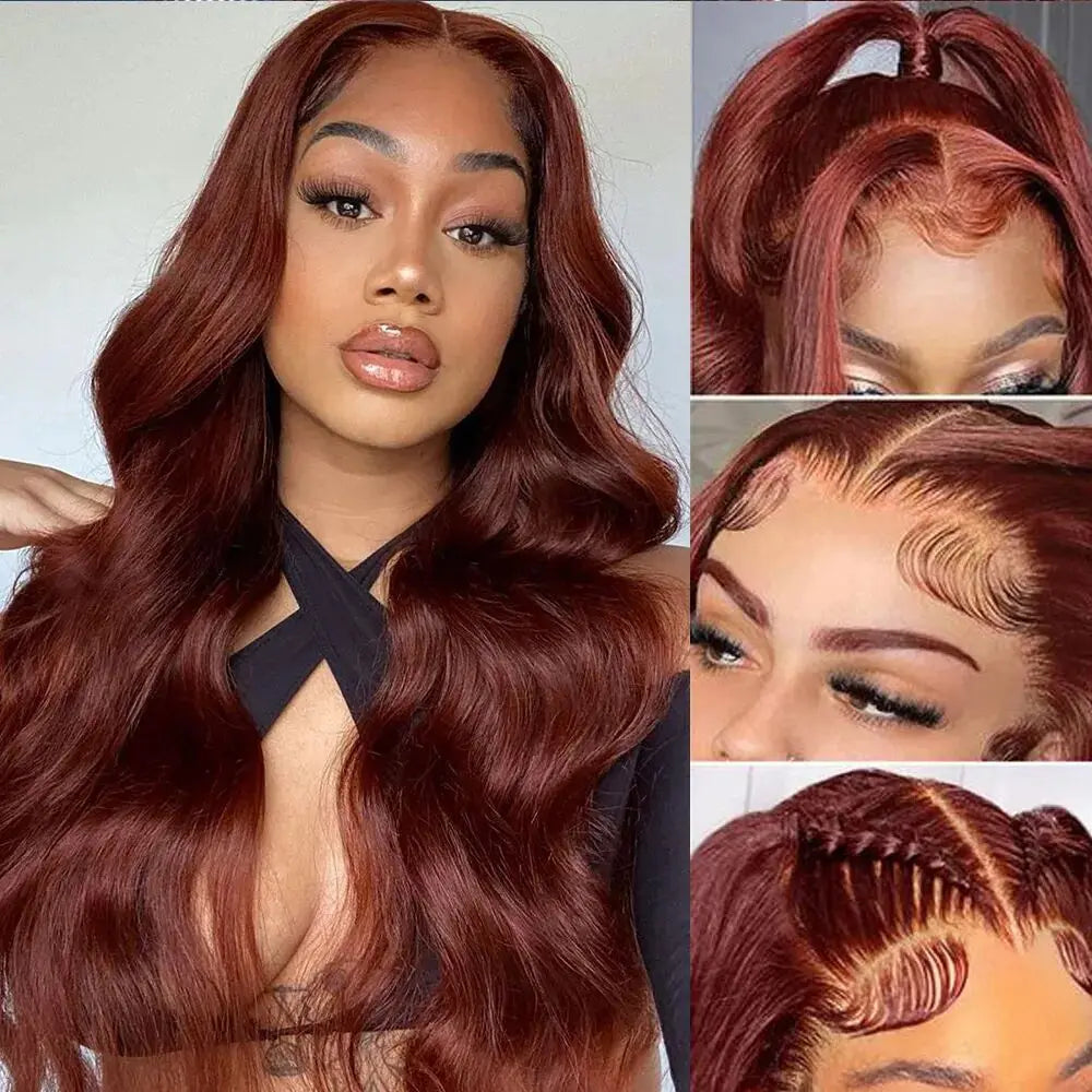 Reddish Brown Body Wave Lace Front Wig