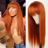 Uwigs Highlight Wig Human Hair Wigs With Bangs