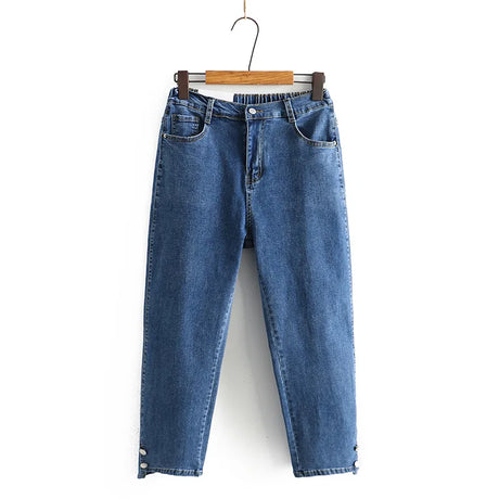 Spring Autumn Clothing Women Drainpipe Jeans Brief Denim