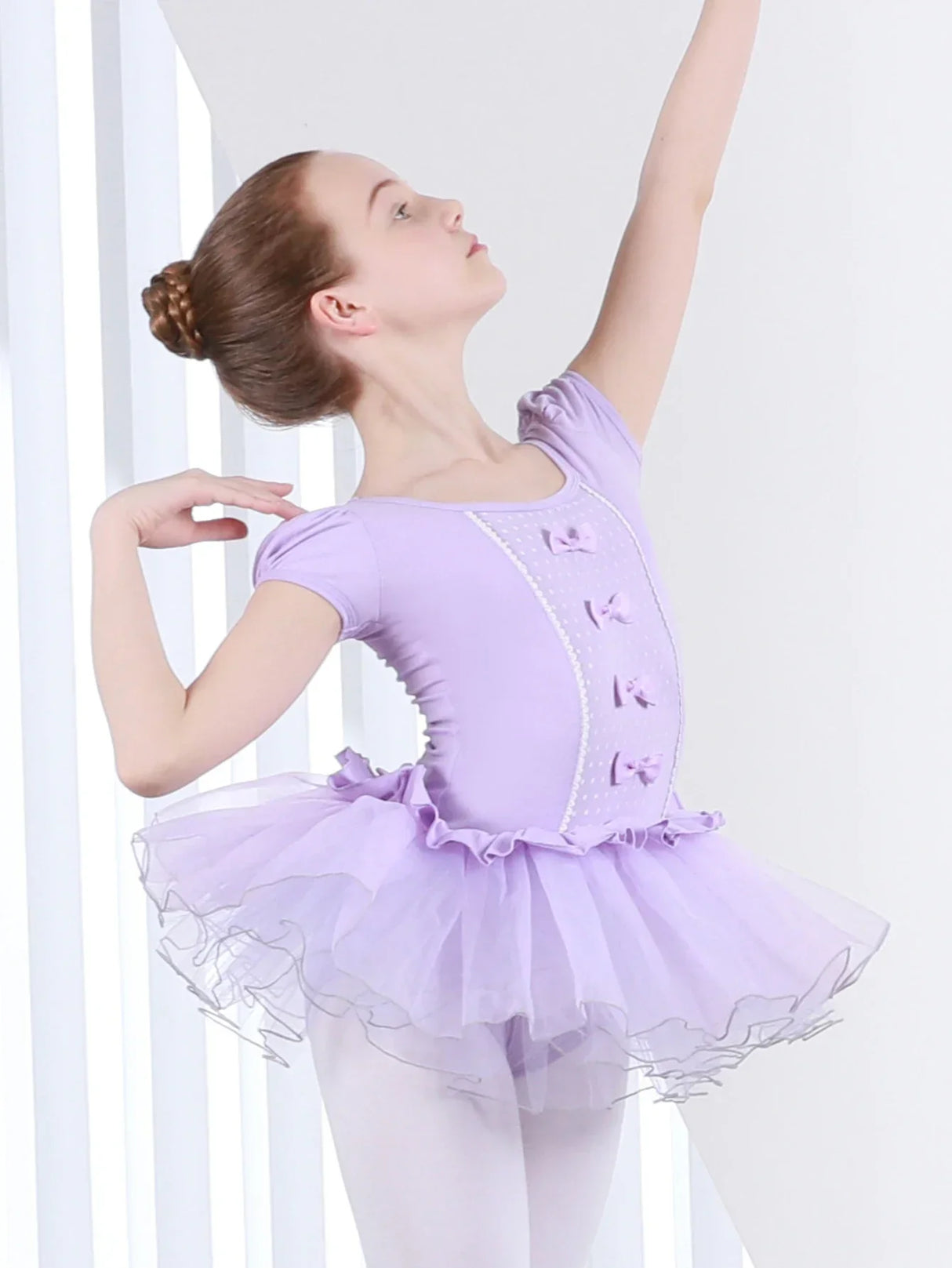 Girl' Elegant Ballet Dress Short Sleeve Dance Wear