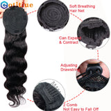 Body Wave Human Hair Drawstring Ponytail Clip In