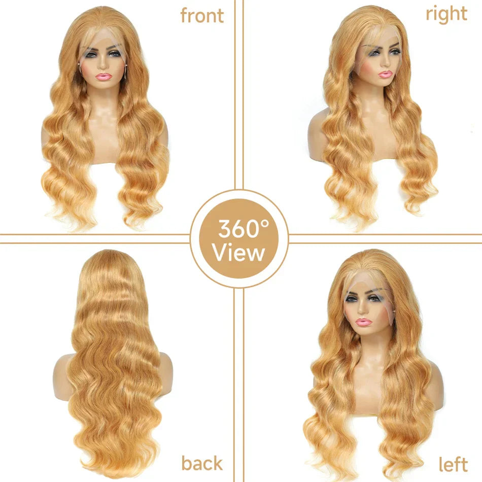 Transparent Honey Blonde Lace Front Wigs