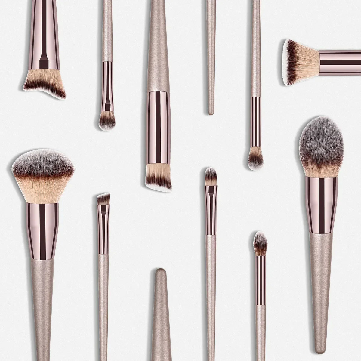 Champagne Makeup Brushes For Cosmetic Foundation