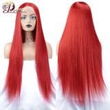 Hot Red Straight Lace Front Wig Brazilian