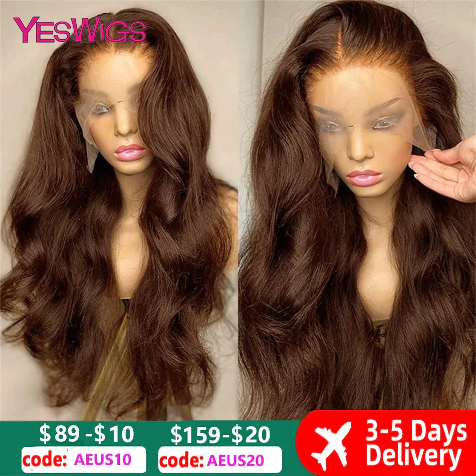 Chocolate Brown Colored Lace Front Human Hair