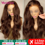 Chocolate Brown Colored Lace Front Human Hair