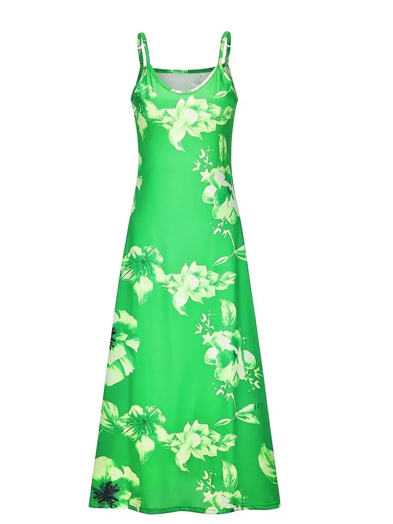 Lady Spring Summer Dress Women V-Neck Long Dresses