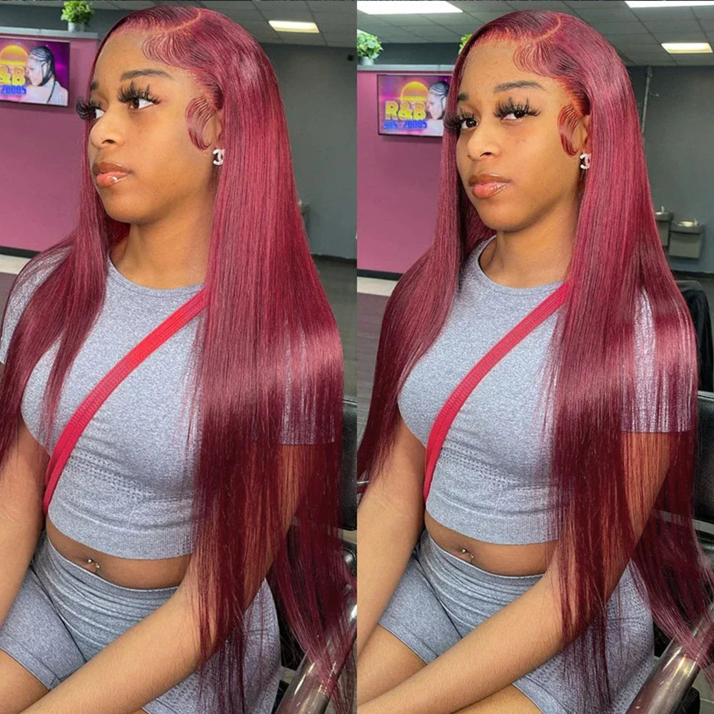 Burgundy J Red Hd Lace Frontal