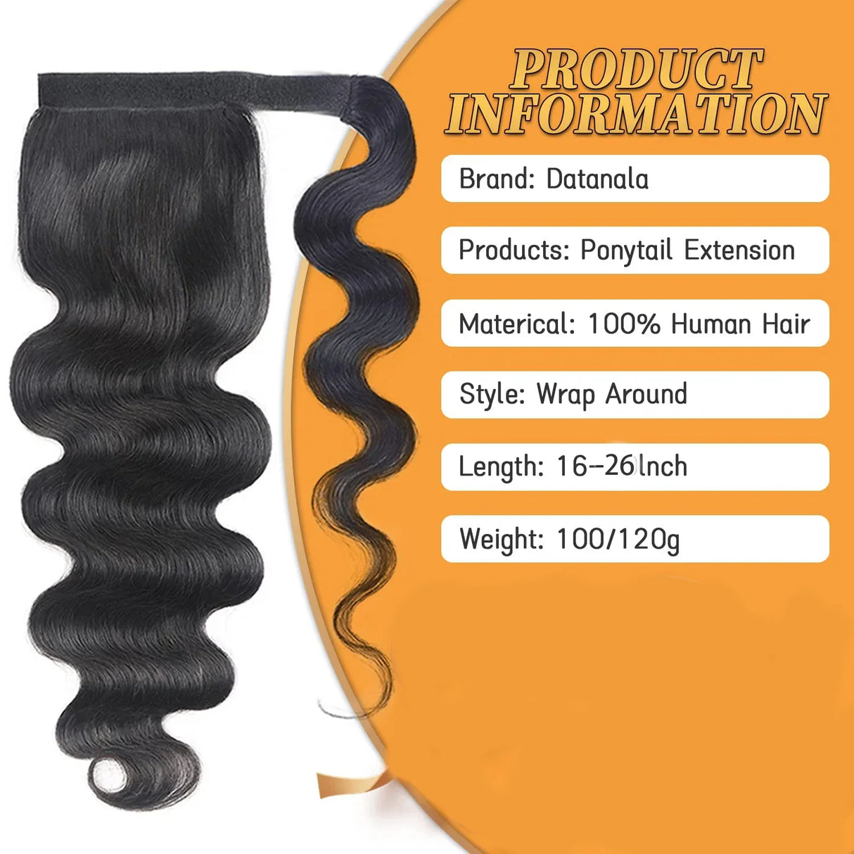 Body Wave Ponytail Human Hair Extension G Wrap