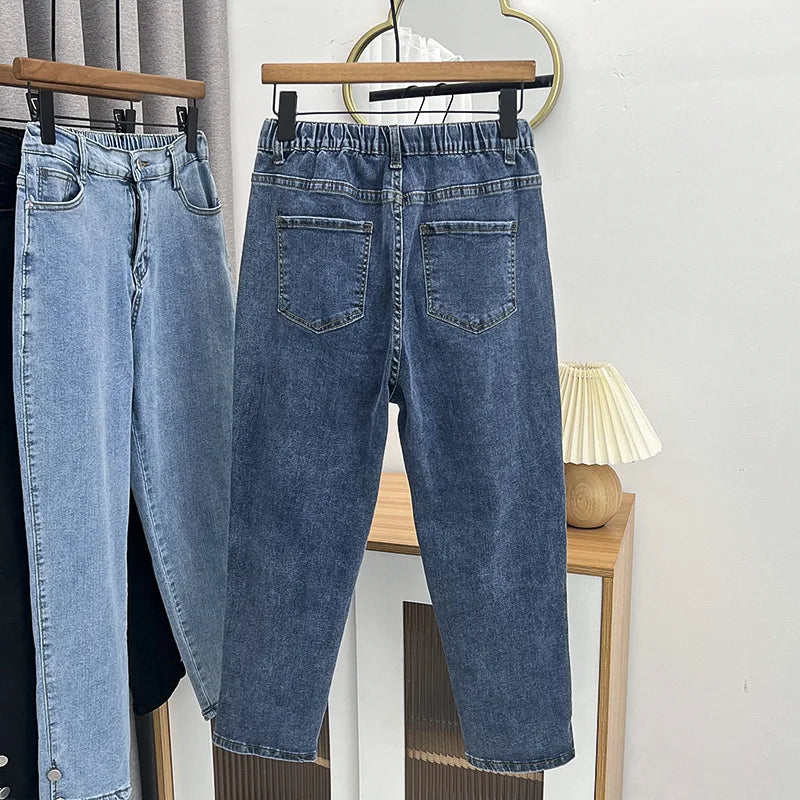 Spring Autumn Clothing Women Drainpipe Jeans Brief Denim