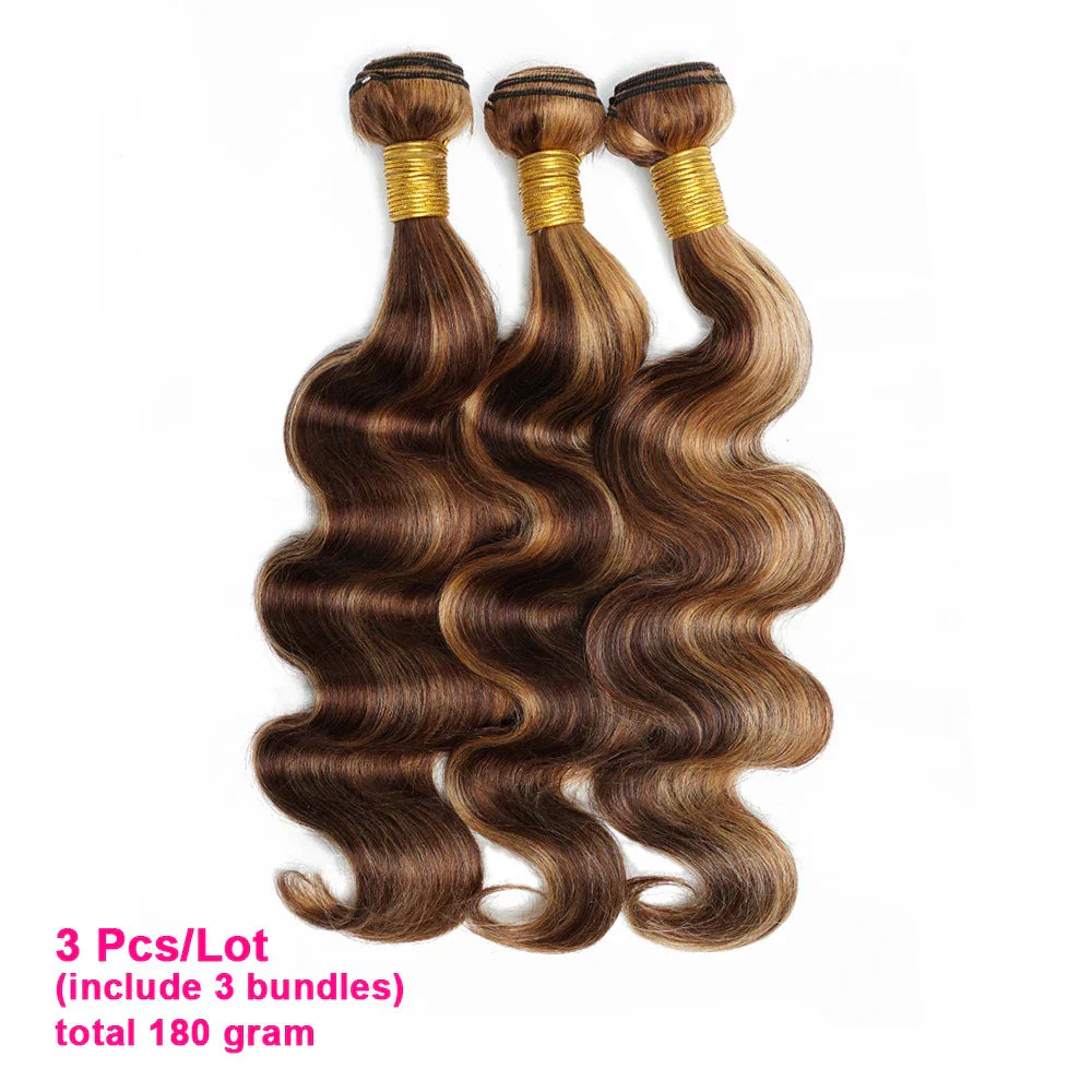 Body Wave Highlight P/ Human Hair Bundles Gram