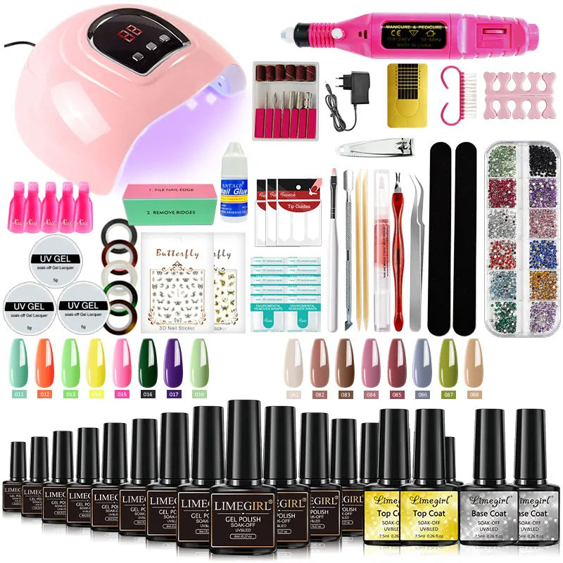 Nail Art Acrylic Nail Polish Set With Uv