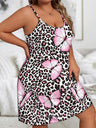 Casual Nightdress, Women' Plus Comfort Soft Leopard Heart