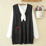 Womens Sweater Vest 4Xl Loose Solid V-Neck Side