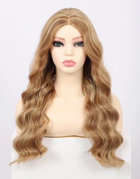 Kalyss Synthetic Inches Ombre Blonde Curly Wavy Wigs