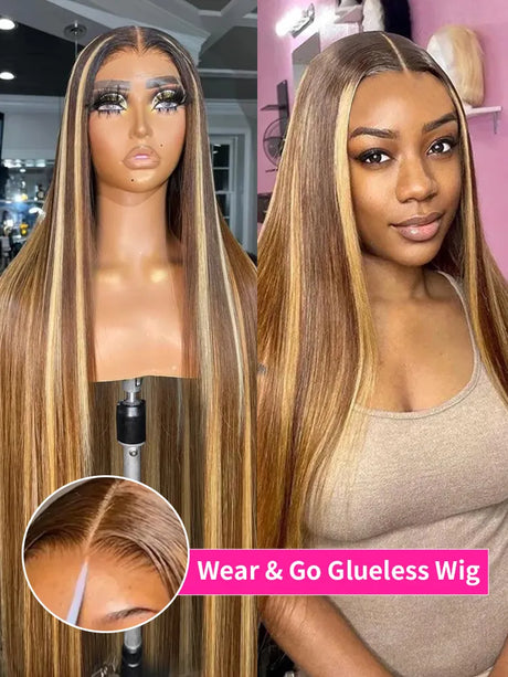 Wear Go Glueless Wig Ombre Honey Blonde Straight