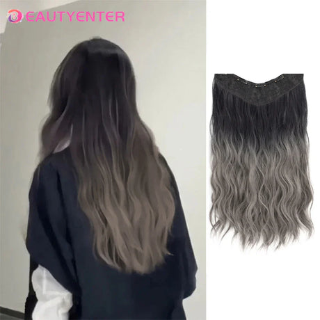 Synthetic Clips In Hair Long Wave Clip In