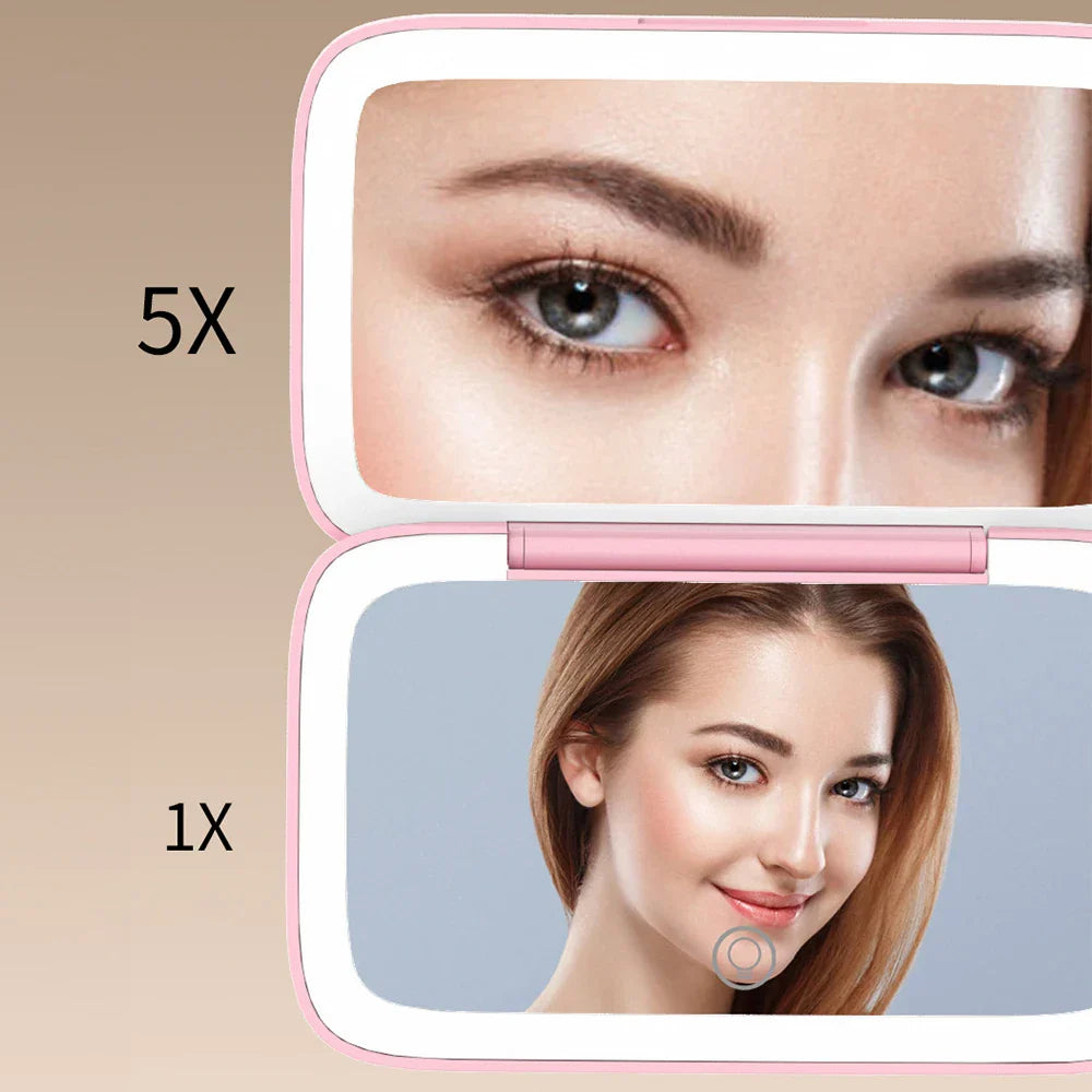 Led Rechargeable Makeup Mirror With X Magnifying