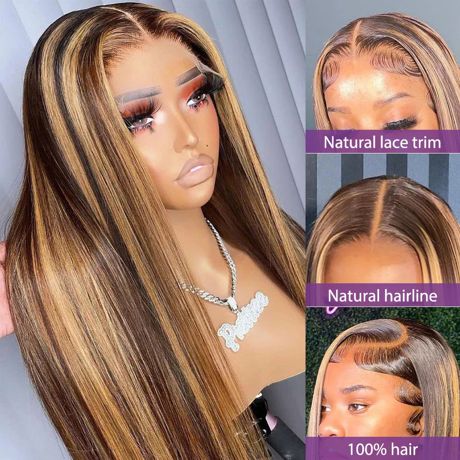 Highlight Ombre Straight Lace Front Human Hair