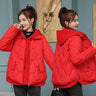 Hooded Parka Fake Two-Piece Down Cotton Clothes Women