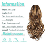 Ponytail Extension Wavy Curly Ponytail Hair Extension Synthetic