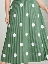 Plus Spring Midi Polka Dot Print Skirt Women