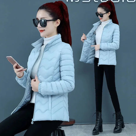 Winter Jacket Women New Short Parka Jacket Solid