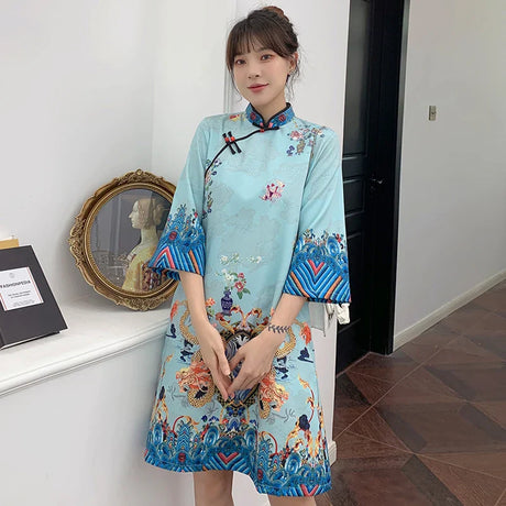 Ins Red Blue Loose New Fashion Modern Chinese