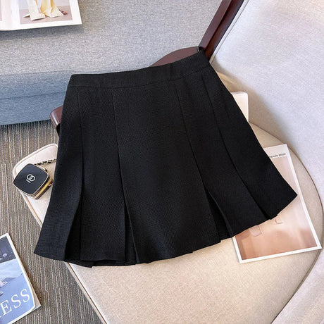 Women' Thin Pleated Skirt, Simple Short Skirt, Female