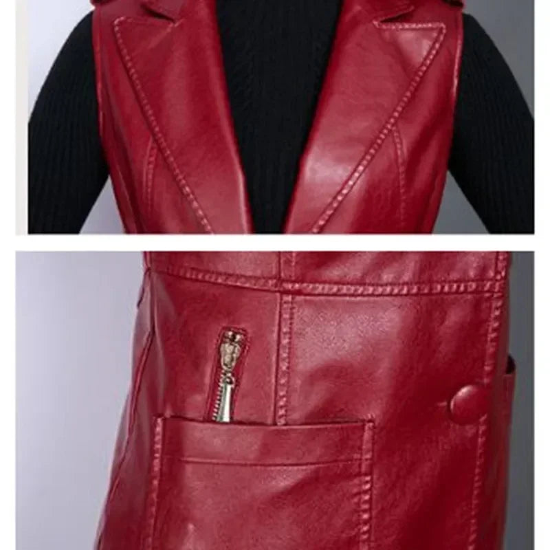 Faux Leather Vest Women' Clothing Pu Autumn Jacket