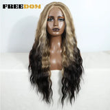 Freedom Synthetic Lace Wig Long Deep Wavy Ombre