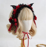 Gothic Black Bat Evil Hairpin Headband Halloween Cosplay