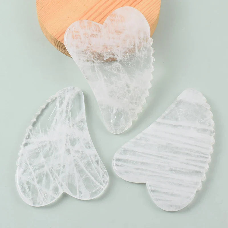 White Crystal Jade Gua Sha Board Facial Massage