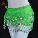 Belly Dance Belt For Women Chiffon Gold Coines