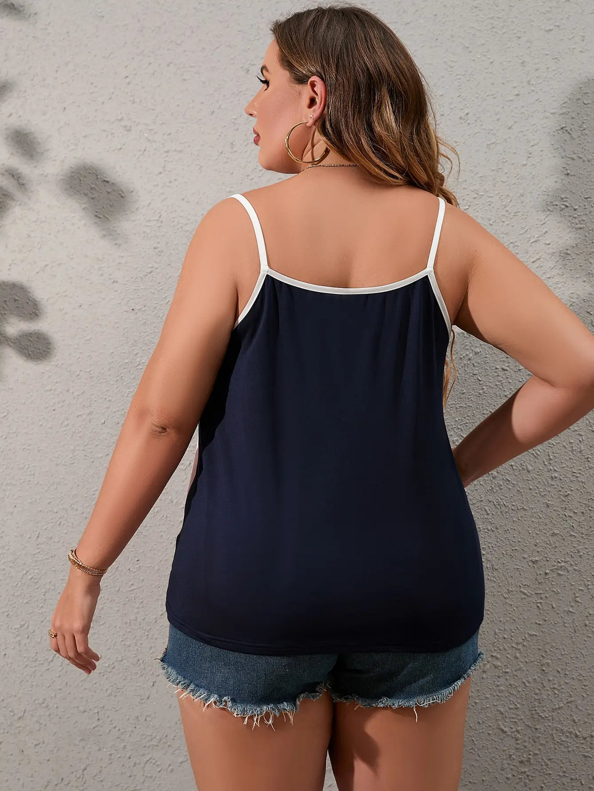 Finjani Women' Clothing Front Color Block Camis Top