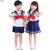 Japanese Anime Navy Sailor Costume Uniform Blue For