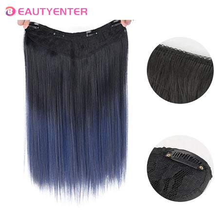 Synthetic Clips In Hair Long Wave Clip In