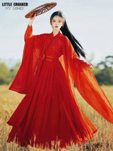 Chinese Traditional Folk Dance Costume Women Hanfu Clothing