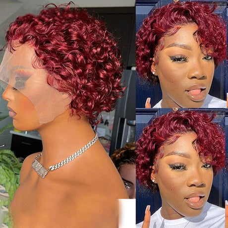 Curly Wigs Short Pixie Cut Human Hair For