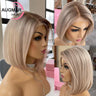 Ash Blonde Bob Highlight Wig Human Hair Lace