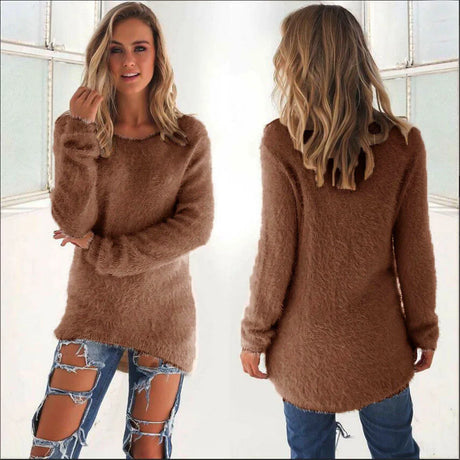 Women' Winter Fleece Fluffy Sweater Jumper Ladies Warm